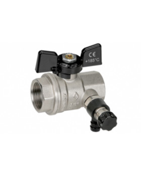 BG Кран шаровый 1/2" 332 ВР бабочка со сливным клапаном