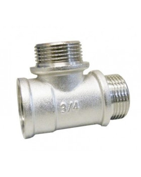 Тройник пер. ВР 3/4"х НР 3/4"х НР 3/4" никель