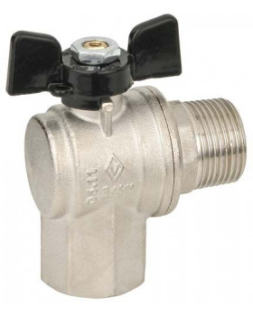 BG Кран шаровый угловой 1/2" 438 ВР/НР бабочка