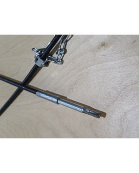 Трос сантехнический для прочистки канализации и вентиляции в ПВХ защите - гибкий вал Ф8мм. х 15 метров с цепной насадкой и переходником на дрель-foto3