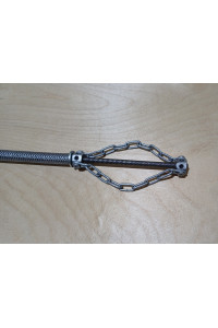 Трос сантехнический для прочистки канализации и вентиляции в ПВХ защите - гибкий вал Ф10мм. х 5 метров с цепной насадкой и переходником на дрель-foto2