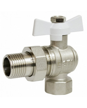 Кран шаровой STI накидная гайка бабочка угловой 15