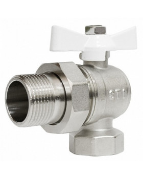 Кран шаровой STI накидная гайка бабочка угловой 25